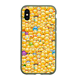 Чехол iPhone XS Max матовый Смайлики Emoji