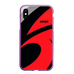 Чехол iPhone XS Max матовый Fortnite, цвет: 3D-фиолетовый