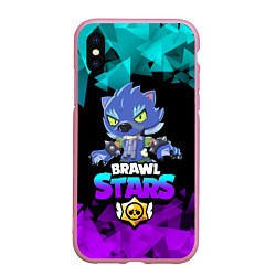 Чехол iPhone XS Max матовый Brawl stars leon оборотень