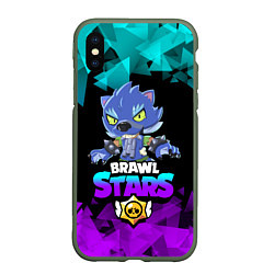 Чехол iPhone XS Max матовый Brawl stars leon оборотень