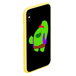 Чехол iPhone XS Max матовый Brawl Stars Spike, цвет: 3D-желтый — фото 2