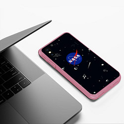 Чехол iPhone XS Max матовый NASA, цвет: 3D-малиновый — фото 2