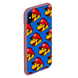 Чехол iPhone XS Max матовый Mario, цвет: 3D-малиновый — фото 2