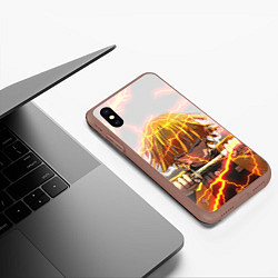 Чехол iPhone XS Max матовый KIMETSU NO YAIBA, цвет: 3D-коричневый — фото 2