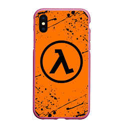 Чехол iPhone XS Max матовый HALF-LIFE, цвет: 3D-малиновый