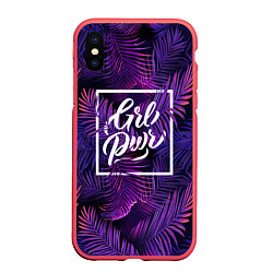 Чехол iPhone XS Max матовый Grl Pwr, цвет: 3D-красный