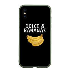 Чехол iPhone XS Max матовый Dolce and Bananas, цвет: 3D-темно-зеленый