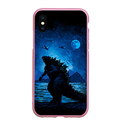 Чехол iPhone XS Max матовый GODZILLA, цвет: 3D-розовый