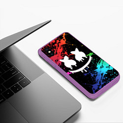 Чехол iPhone XS Max матовый Marshmello, цвет: 3D-фиолетовый — фото 2