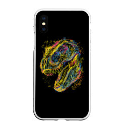 Чехол iPhone XS Max матовый Тираннозавр Рекс, цвет: 3D-белый