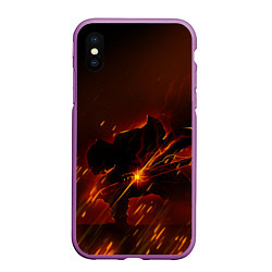 Чехол iPhone XS Max матовый KIMETSU NO YAIBA, цвет: 3D-фиолетовый