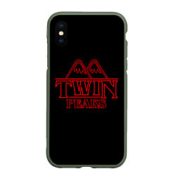 Чехол iPhone XS Max матовый Twin Peaks, цвет: 3D-темно-зеленый