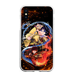 Чехол iPhone XS Max матовый KIMETSU NO YAIBA, цвет: 3D-белый