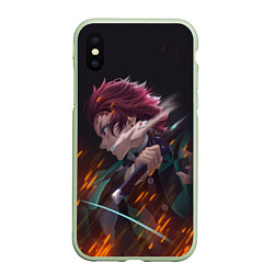 Чехол iPhone XS Max матовый KIMETSU NO YAIBA, цвет: 3D-салатовый