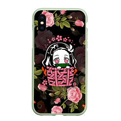 Чехол iPhone XS Max матовый KIMETSU NO YAIBA, цвет: 3D-салатовый