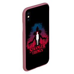 Чехол iPhone XS Max матовый STRANGER THINGS, цвет: 3D-малиновый — фото 2