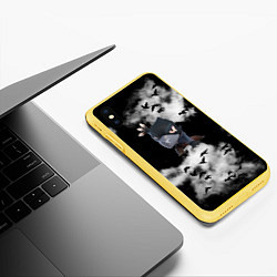 Чехол iPhone XS Max матовый Ворон, цвет: 3D-желтый — фото 2