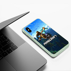 Чехол iPhone XS Max матовый Minecraft Майнкрафт, цвет: 3D-салатовый — фото 2