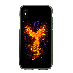 Чехол iPhone XS Max матовый Phoenix, цвет: 3D-темно-зеленый