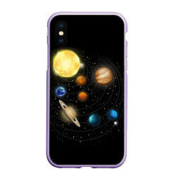 Чехол iPhone XS Max матовый Солнечная Система