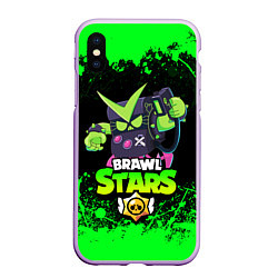Чехол iPhone XS Max матовый BRAWL STARS VIRUS 8-BIT, цвет: 3D-сиреневый