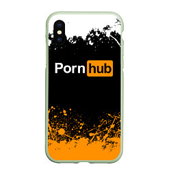 Чехол iPhone XS Max матовый PORNHUB, цвет: 3D-салатовый