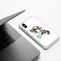 Чехол iPhone XS Max матовый Крутой жираф, цвет: 3D-салатовый — фото 2