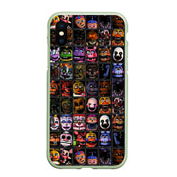 Чехол iPhone XS Max матовый Five Nights At Freddy's, цвет: 3D-салатовый