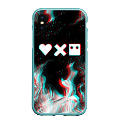 Чехол iPhone XS Max матовый LOVE DEATH ROBOTS LDR, цвет: 3D-мятный