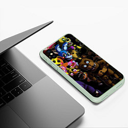 Чехол iPhone XS Max матовый Five Nights At Freddy's, цвет: 3D-салатовый — фото 2