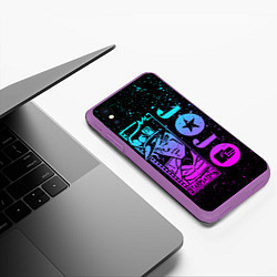 Чехол iPhone XS Max матовый JoJo Bizarre Adventure, цвет: 3D-фиолетовый — фото 2