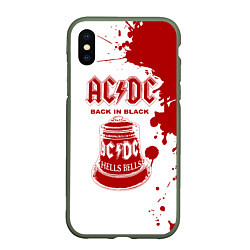 Чехол iPhone XS Max матовый ACDC Back in Black, цвет: 3D-темно-зеленый