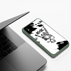 Чехол iPhone XS Max матовый ACDC, цвет: 3D-темно-зеленый — фото 2
