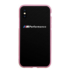Чехол iPhone XS Max матовый BMW M PERFORMANCE, цвет: 3D-розовый