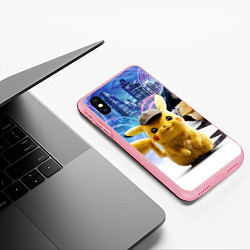 Чехол iPhone XS Max матовый Детектив Пикачу, цвет: 3D-баблгам — фото 2