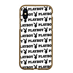 Чехол iPhone XS Max матовый PLAYBOY, цвет: 3D-коричневый