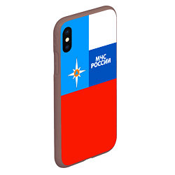 Чехол iPhone XS Max матовый Флаг МЧС России, цвет: 3D-коричневый — фото 2