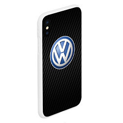 Чехол iPhone XS Max матовый Volkswagen Logo, цвет: 3D-белый — фото 2