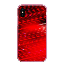 Чехол iPhone XS Max матовый Красный свет, цвет: 3D-розовый