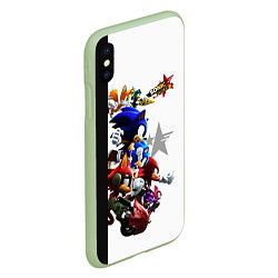 Чехол iPhone XS Max матовый SONIC, цвет: 3D-салатовый — фото 2