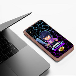 Чехол iPhone XS Max матовый Brawl stars leon bibi, цвет: 3D-коричневый — фото 2