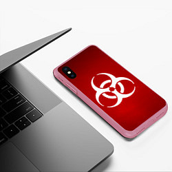 Чехол iPhone XS Max матовый Plague Inc, цвет: 3D-малиновый — фото 2