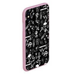 Чехол iPhone XS Max матовый Minecraft pattern, цвет: 3D-розовый — фото 2