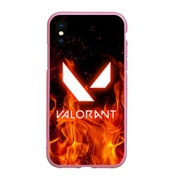 Чехол iPhone XS Max матовый VALORANT, цвет: 3D-розовый