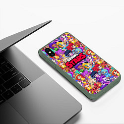 Чехол iPhone XS Max матовый BrawlStars Girls Oko, цвет: 3D-темно-зеленый — фото 2