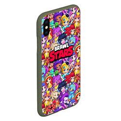 Чехол iPhone XS Max матовый BrawlStars Girls Oko, цвет: 3D-темно-зеленый — фото 2