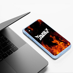 Чехол iPhone XS Max матовый Black Sabbath, цвет: 3D-голубой — фото 2