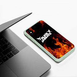 Чехол iPhone XS Max матовый Black Sabbath, цвет: 3D-салатовый — фото 2