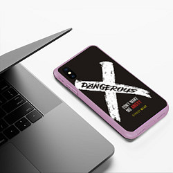 Чехол iPhone XS Max матовый Off-White: Dangerous, цвет: 3D-сиреневый — фото 2