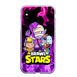 Чехол iPhone XS Max матовый BRAWL STARS EMZ, цвет: 3D-светло-сиреневый